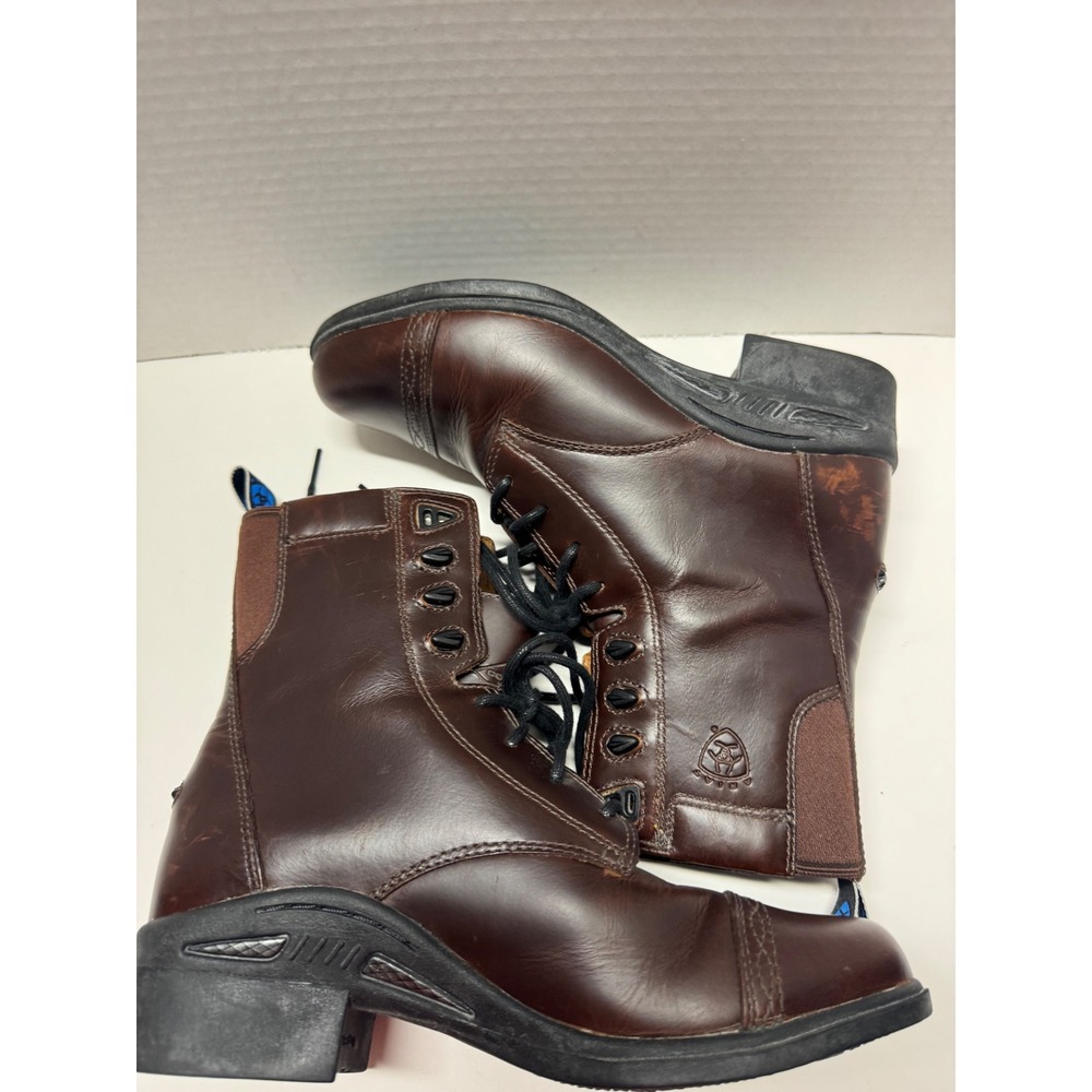 Ariat Heritage Cobalt Paddock Boots Brown Leather Lace Up Cap Toe Womens 7B - Picture 4 of 12